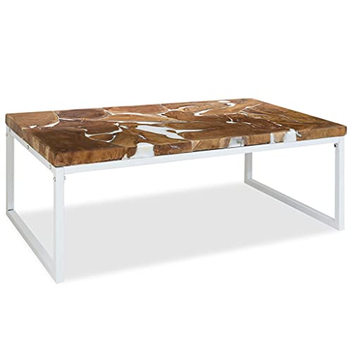 QJBSAVVA Couchtisch, Rollcontainer Beistelltisch Holz Druckertisch Kleiner Tisch Geeignet für Study Room College-Schlafsaal Büro Eingangsbereich Teak Harz 110 x 60 x 40 cm