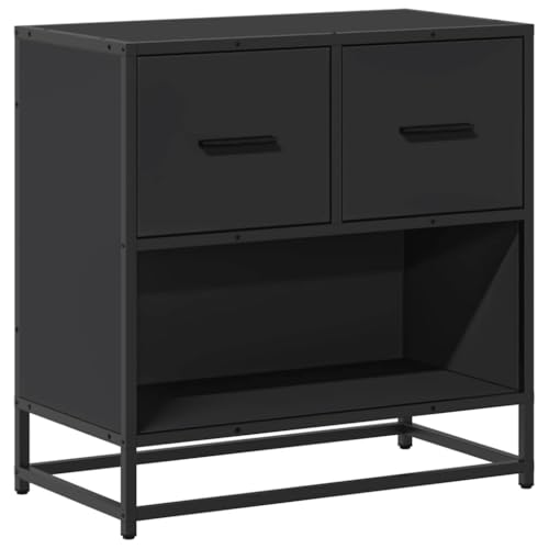 Nachttisch Schwarz 60x31x60 cm Holzwerkstoff und Metall,848694