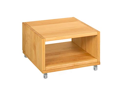 BioKinder 25270 Nachttisch Nachtkästchen Beistelltisch Holz Erle 40x40x26cm, Modell:offen