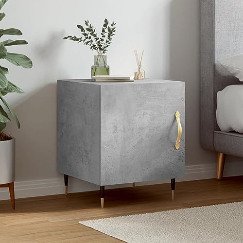 puraday Nachttisch Betongrau 40x40x50 cm Nightstand Nachttisch Holz Nachttisch Modern Zimmer Möbel Schlafzimmer Möbel Industrial Möbel Nachttisch Schmal Holzwerkstoff Nachtschrank