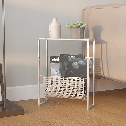 Homgoday Zeitungsständer 35 x 15 x 45 cm aus Stahl, Nachttische für Schlafzimmer, für Schlafzimmer,, Anrichte für Schlafzimmer, Bodenschrank