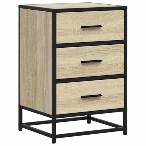 vidaXL Nachttisch Sonoma Eiche 40x34,5x60 cm Holzwerkstoff, Nachtschrank, Nachtkommode, Betttisch, Nachtkonsole, Bettschrank