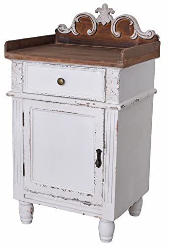 Nachtschrank Shabby Chic Nachtkonsole Weiss Nachttisch Antik Nachtkommode Weiss got028 Palazzo Exklusiv