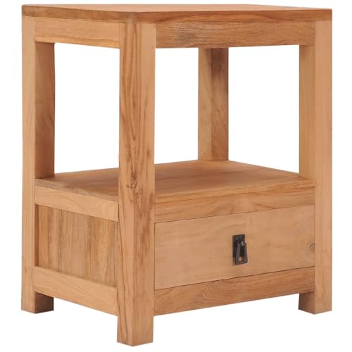 UTSRABFA Nachttisch Bedside Table Couchtisch Nachtisch Nachttisch 40x30x50 cm Massivholz Teak Geeignet für Bauernhaus, Büro-Lounge, Schlafsaal