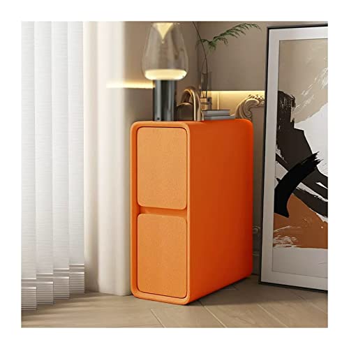 Nachtschrank Orangefarbener, ultraschmal, Holz, Beistelltisch,, platzsparendes Design for Wohnzimmer,, Büro, fertig montiert Couchtisch ( S