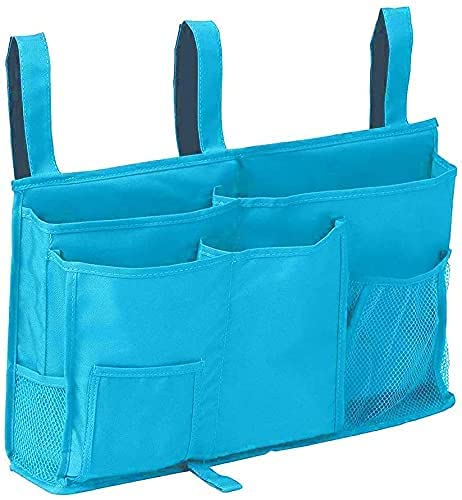 Busnos Betttasche Bett Caddy Organizer Tasche für Etagenbett Blau Bettablage zum Einhängen Hängend Hochbett Zubehör Hängetasche Unter Kinder Hochbett Aufbewahrungstasche für Kinderbett