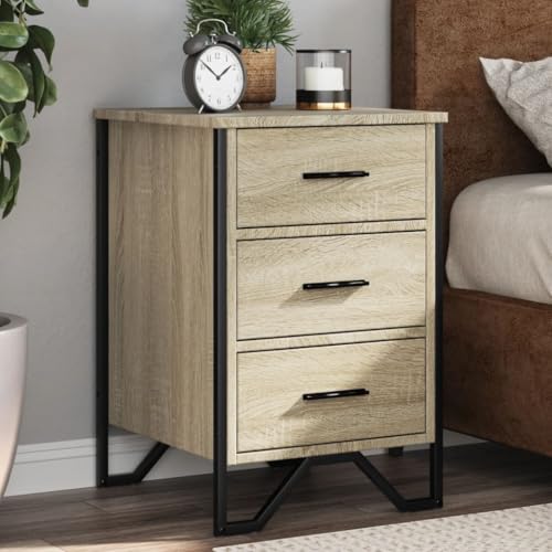 Xichuzi Nachttisch Sonoma-Eiche 40x41x60 cm Holzwerkstoff, Nachtschrank, Nachtkästchen, Bedside Table, Nachtkommode, Nightstand, Nachttischschrank, Nachtkonsole - 848525