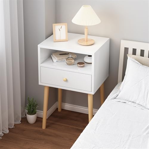 QAONEAY Nachttischschrank, Nachttisch for Schlafzimmer, Kleiner Nachttisch aus Holz mit offenem Ablagefach, moderner Beistelltisch for Schlafzimmer und kleine Räume