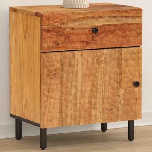 Xichuzi Nachttisch 50x33x60 cm Massivholz Akazie, Nachtschrank, Nachtkästchen, Bedside Table, Nachtkommode, Nightstand, Nachttischschrank, Nachtkonsole - 356863